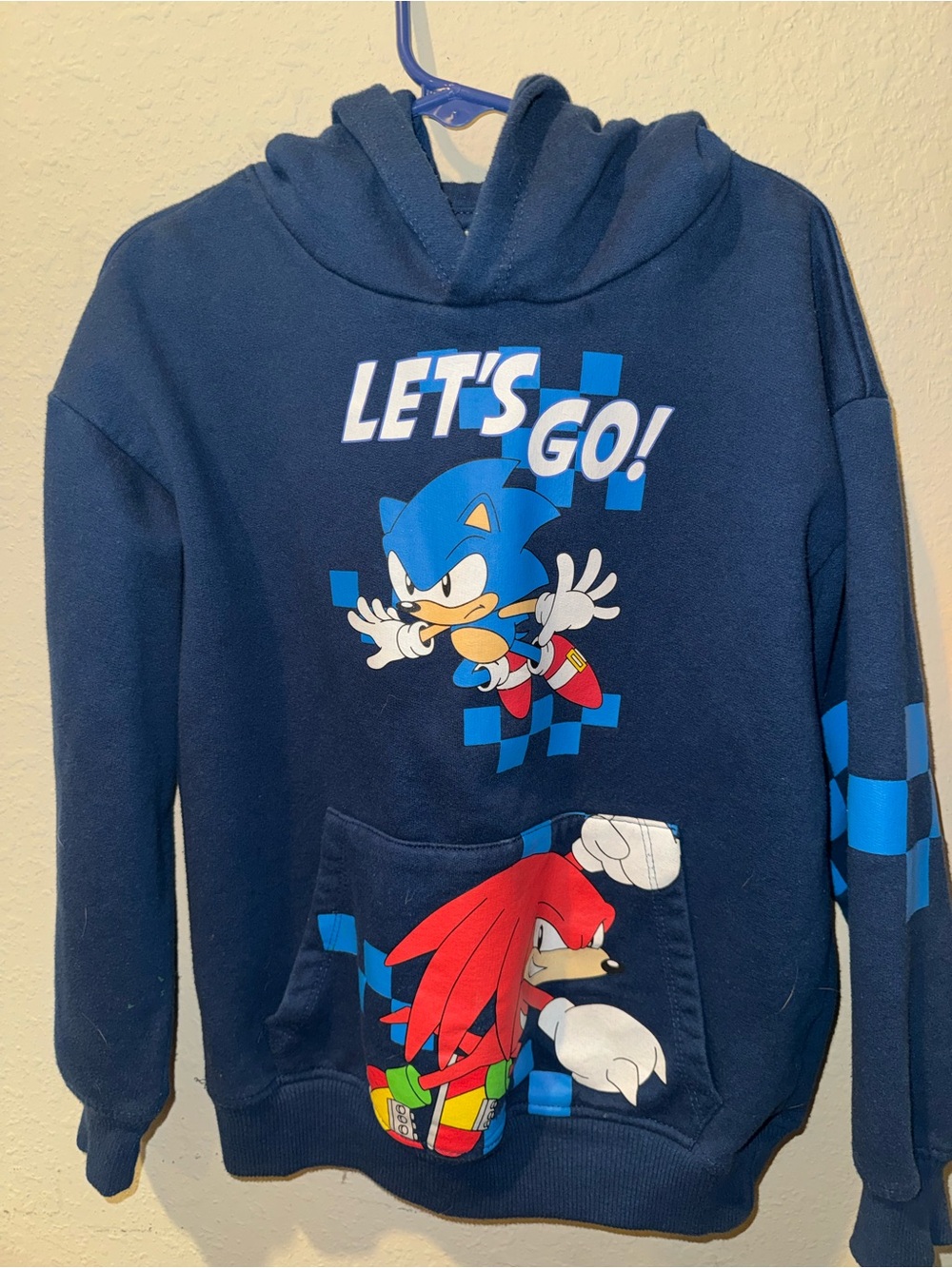 Sonic 'Let's Go!' Navy Hoodie with Knuckles Graphic
